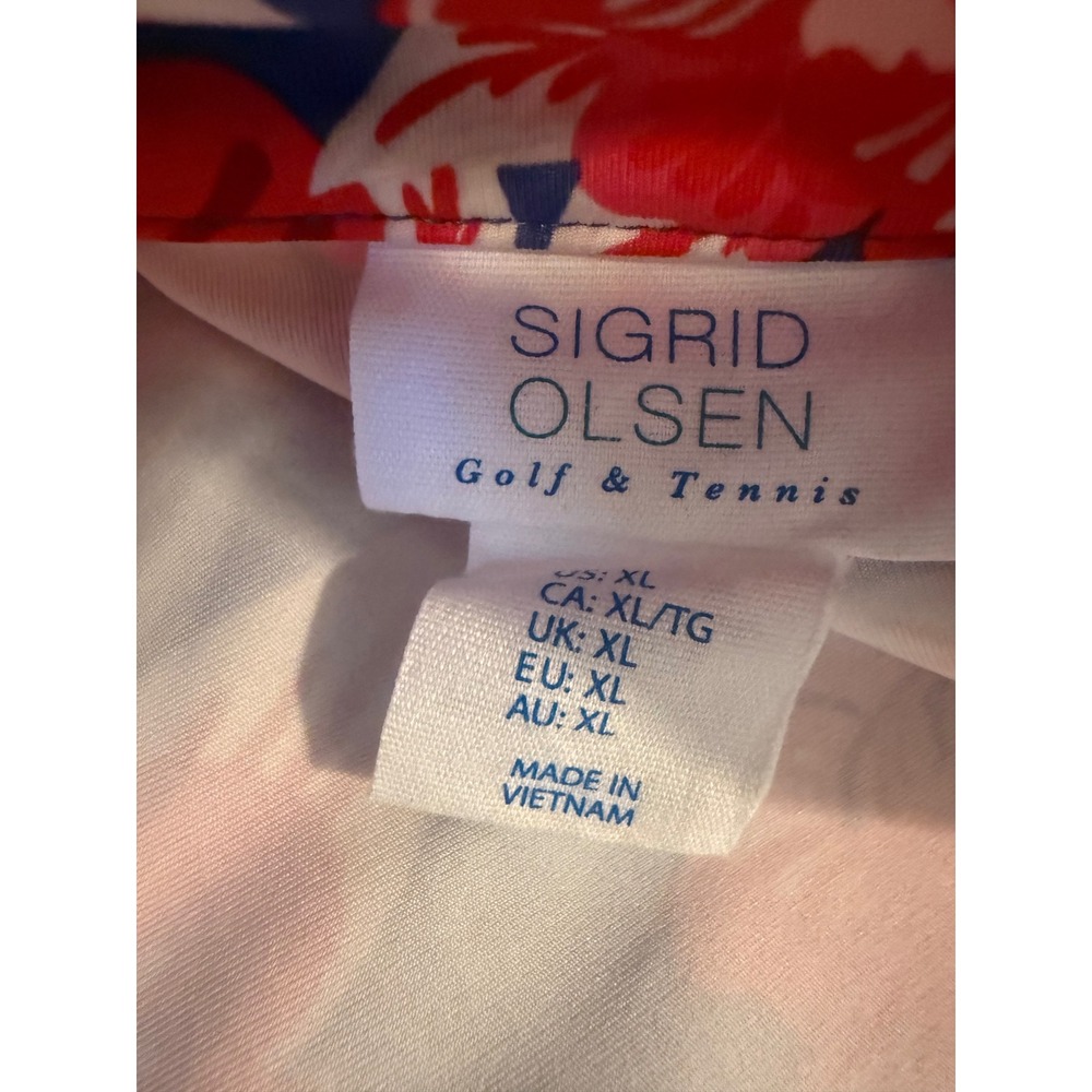 Sigrid Olsen Golf Tennis Floral Full Zip Jacket Pink Blue XL Tropical floral pre - Picture 6 of 6